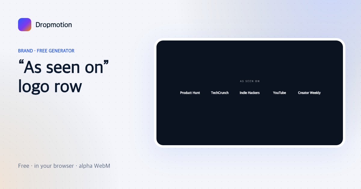 As seen on banner animation: press and partner names fading in along a row under a title