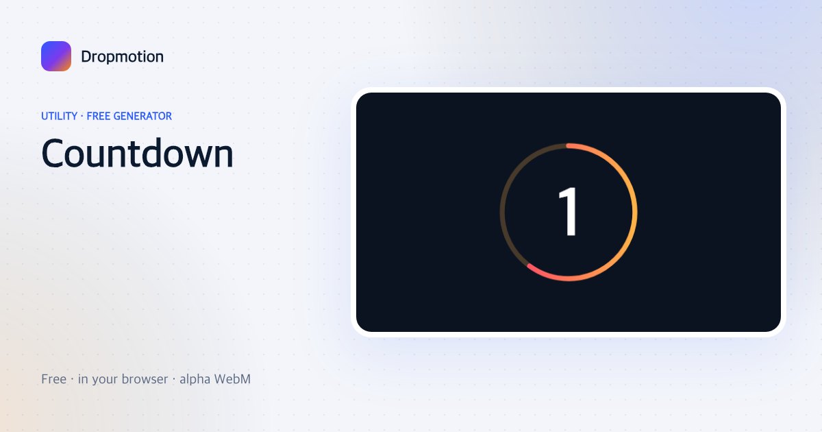 Countdown green screen animation: a big number inside a gradient ring that drains every second