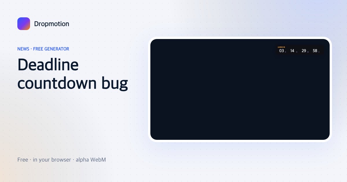 Countdown timer overlay in the corner with a LAUNCH IN label and days, hours, minutes and seconds ticking down