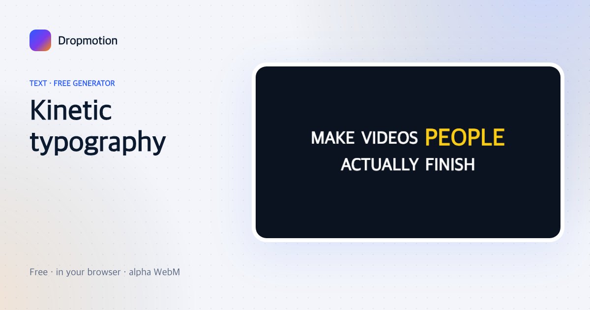 Kinetic typography animation with bold words slamming in one after another in alternating colours