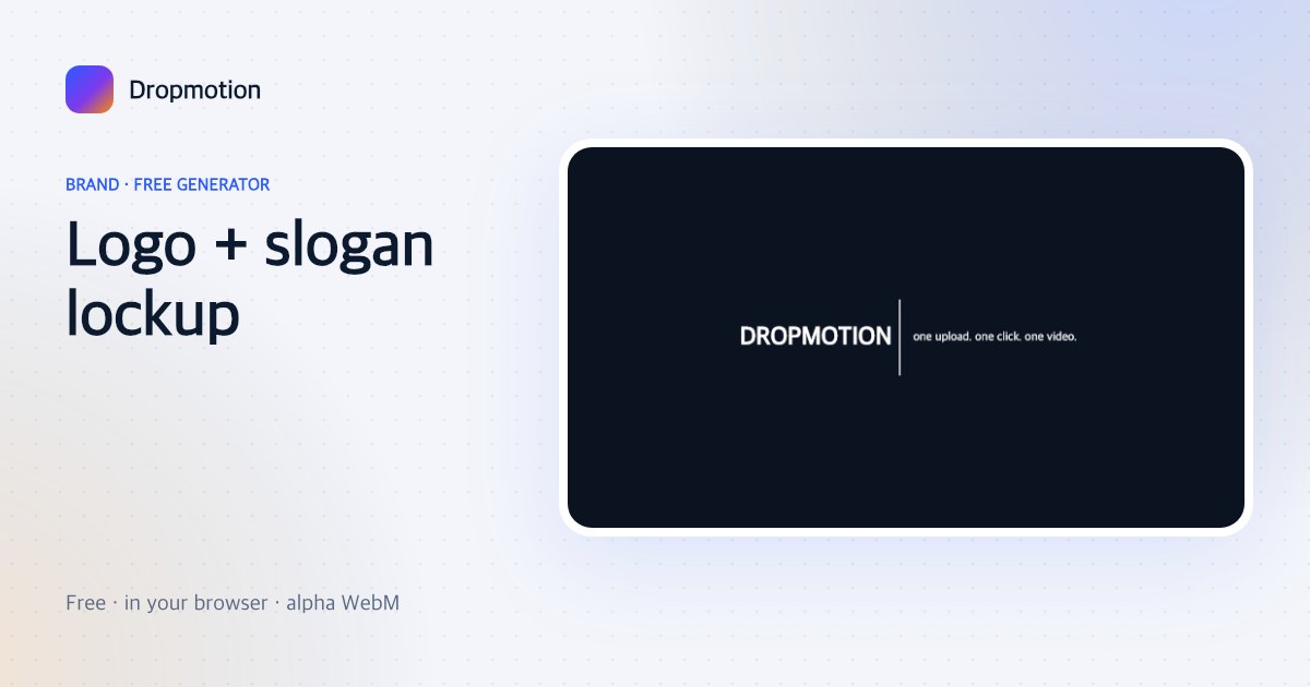 Logo intro animation: a logo settling beside a vertical rule as the slogan types in