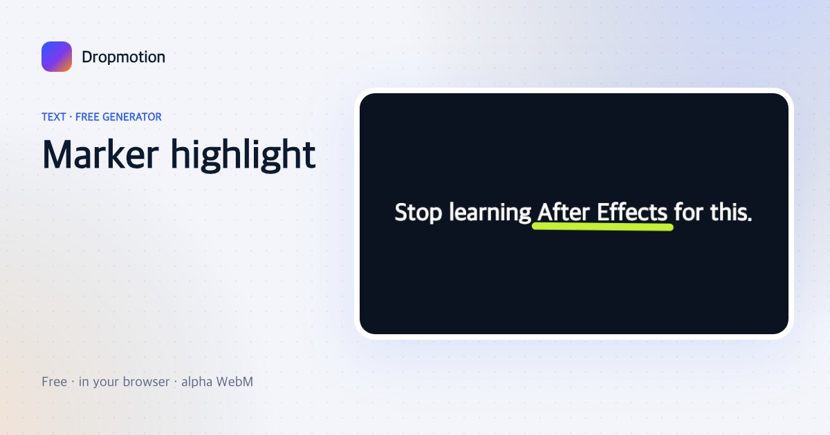 Text highlight effect with a chunky marker stroke swiping under a key phrase in a sentence