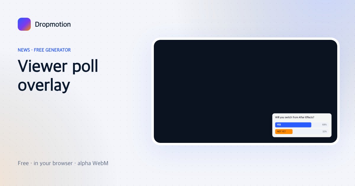 Viewer poll overlay with a question, two answer options and animated percentage bars
