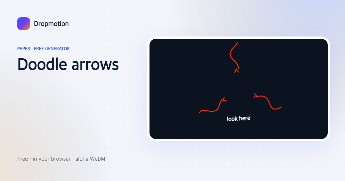 Hand drawn arrow animation with doodle arrows drawing in toward a handwritten label