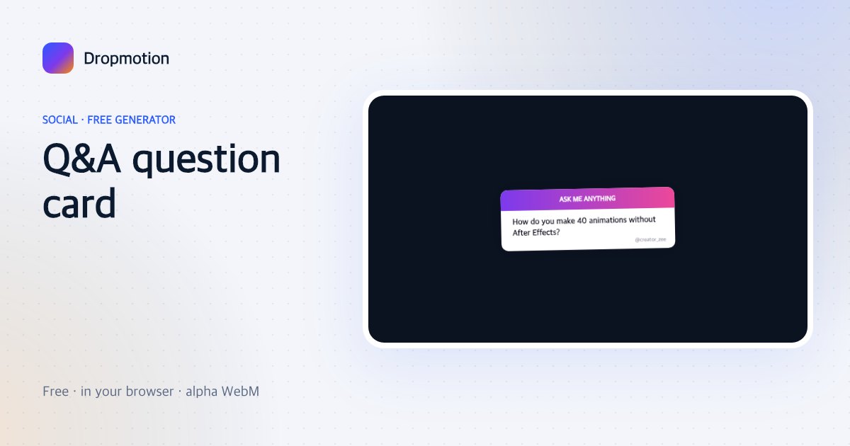 Instagram-style question box template: sticker card with a label, the viewer's question and their handle