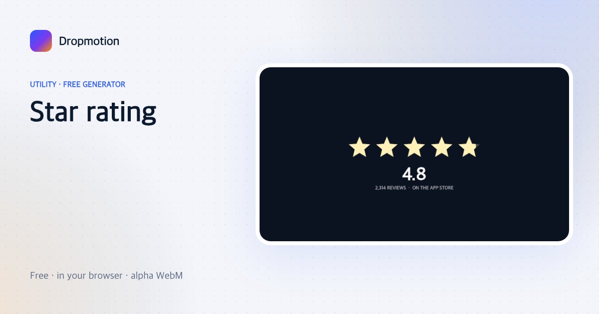 Star rating animation: five stars filling to 4.8 with a number count-up and a 2,314 reviews label