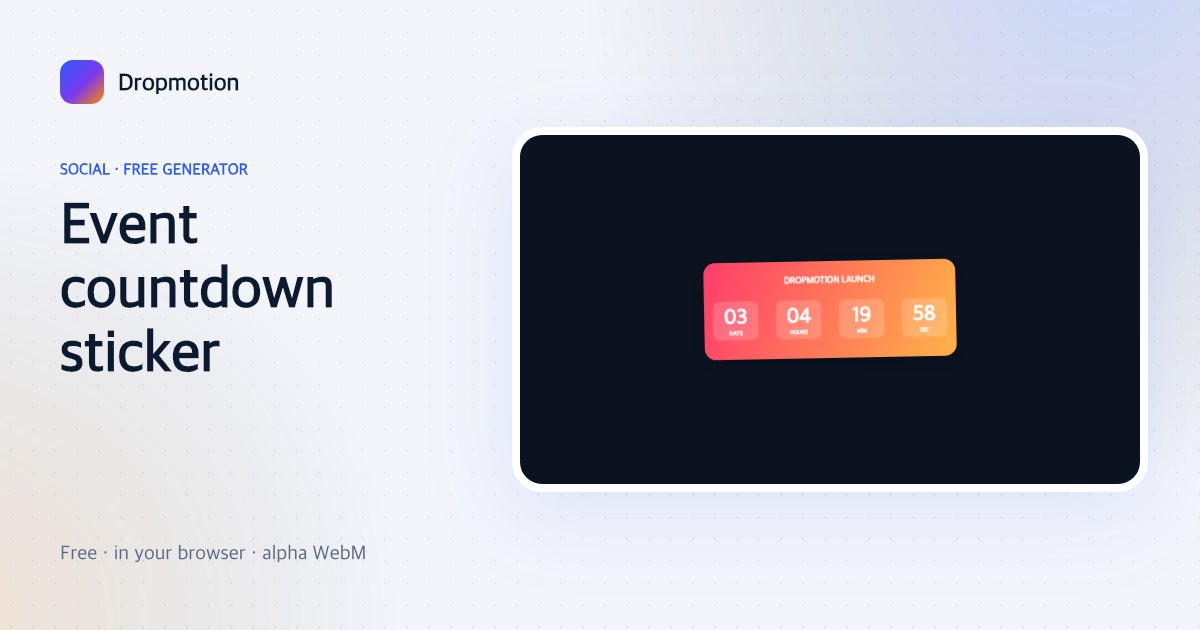 Countdown sticker animation: Instagram-style event sticker with a flipping days and hours clock