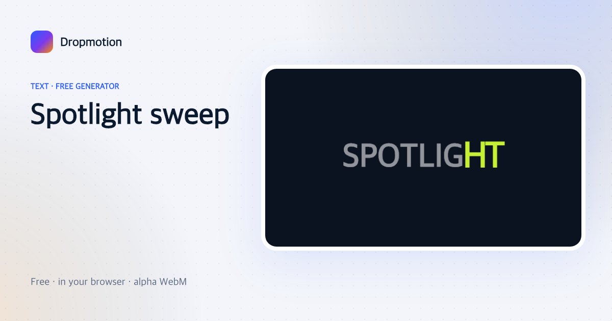 Text shine effect with a bright light sweep moving across bold letters in a loop