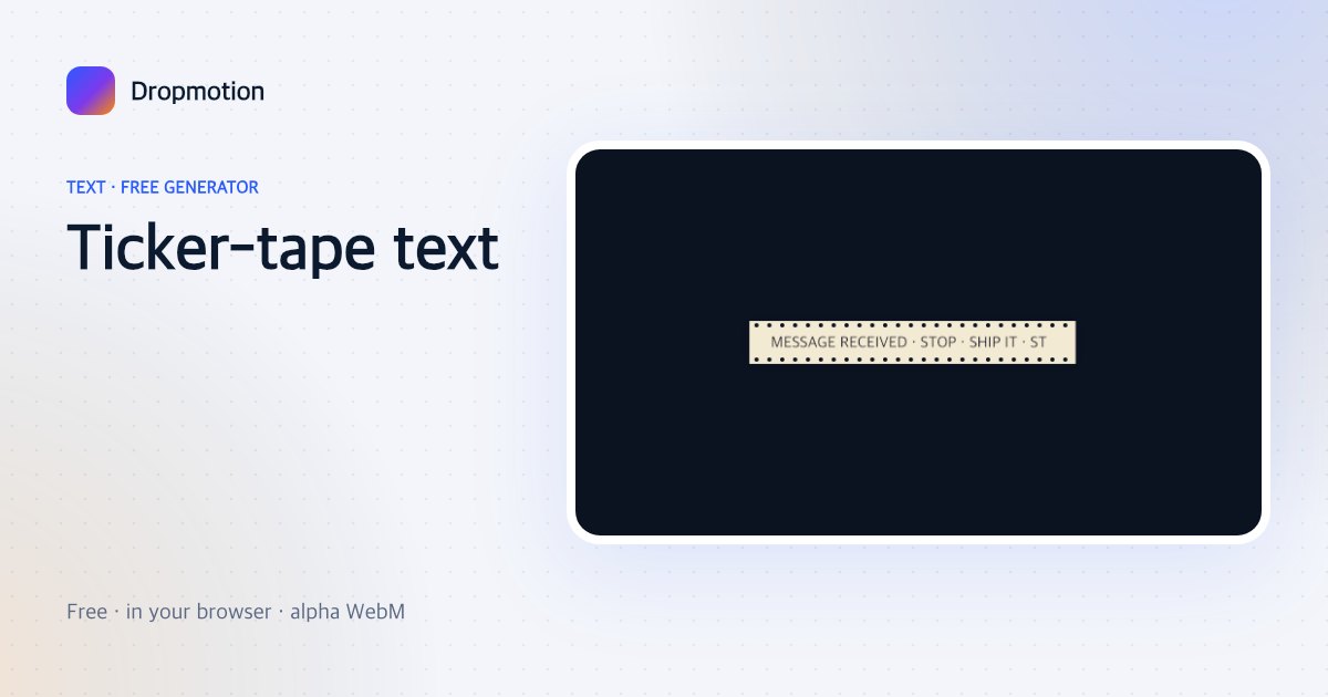 Vintage telegram animation typing a message onto an extending perforated paper tape
