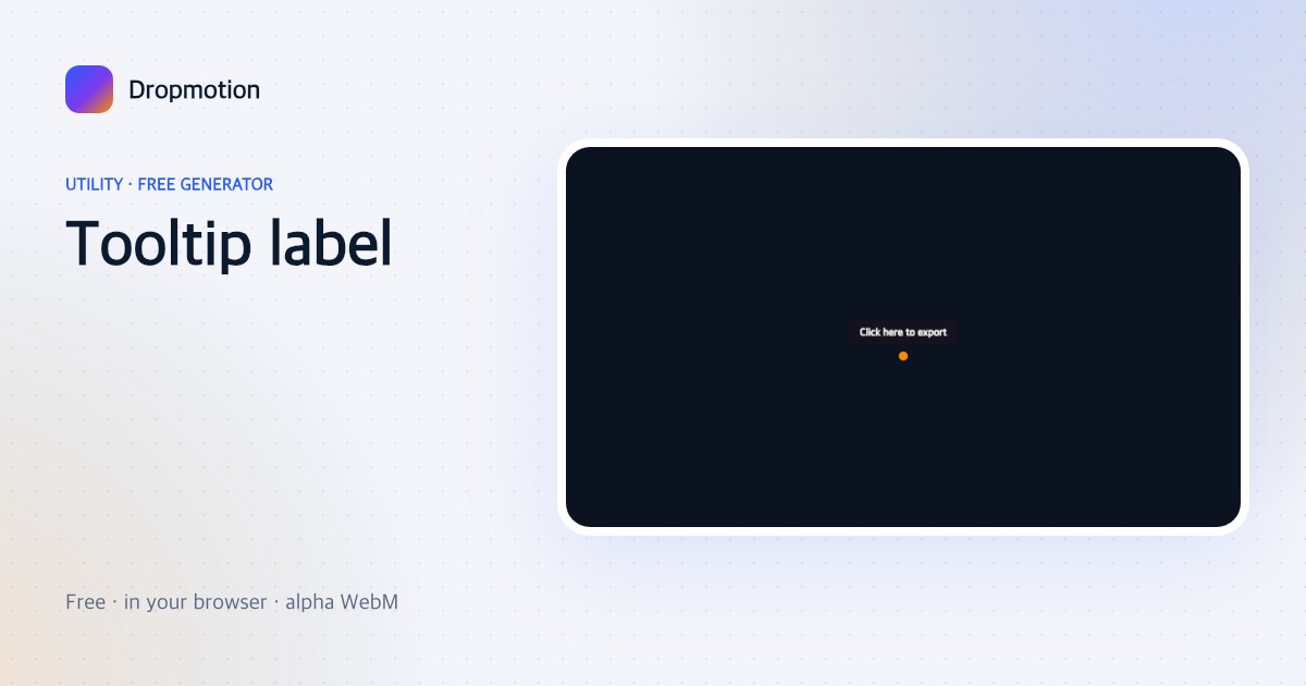 Callout animation: a dark label reading Click here to export pops up with an arrow pointing at one spot