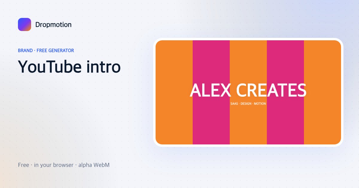 YouTube intro animation with colour bars wiping in and a channel name slamming onto the screen